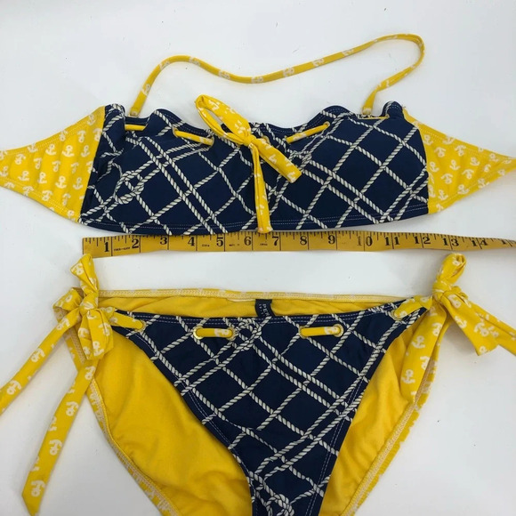 Sperry Top Sider bikini Med bandeau top tie bottom super cute - Picture 5 of 6